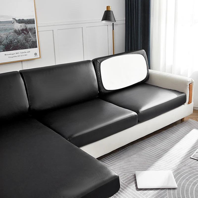 Housse de coussin Simili Cuir Noir - Housse Design