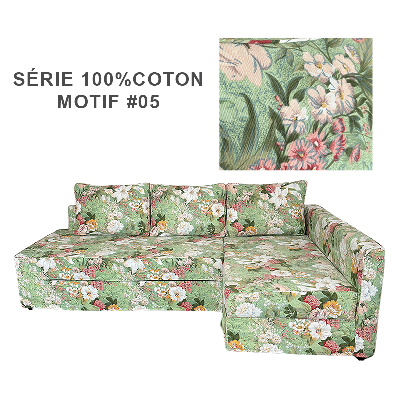 Housse canapé d'angle convertible IKEA FRIHETEN 100%coton motif 05