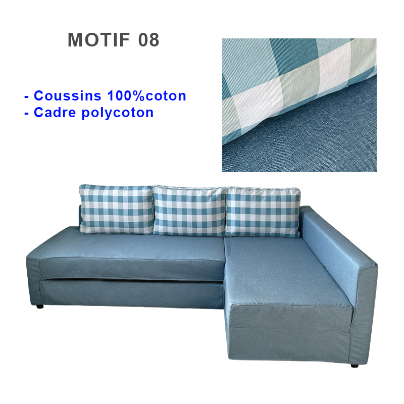 Housse canapé d'angle convertible IKEA FRIHETEN 100%coton motif 08