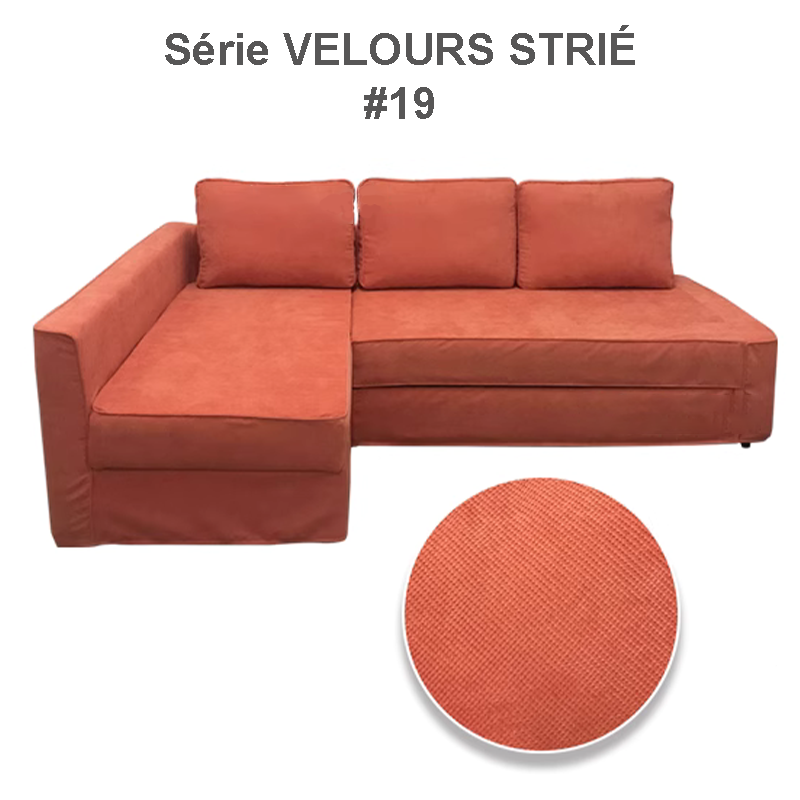 Housse pour canapé convertible IKEA FRIHETEN velours strié