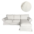 Housse pour canapé d'angle IKEA EKTORP méridienne  Blanc