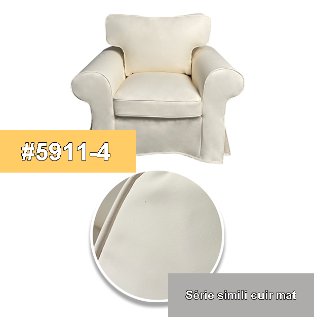 Housse fauteuil IKEA EKTORP simili cuir blanc