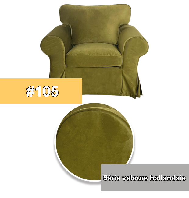 Housse fauteuil IKEA EKTORP luxe velours vert matcha