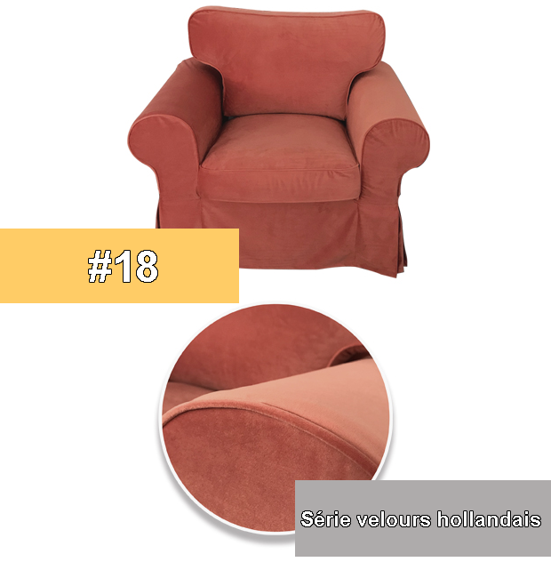 Housse fauteuil IKEA EKTORP luxe velours ambré