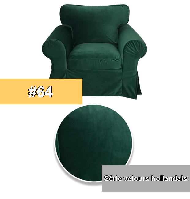 Housse fauteuil IKEA EKTORP luxe velours vert