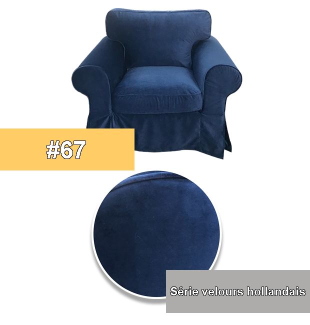 Housse fauteuil IKEA EKTORP luxe velours bleue marine