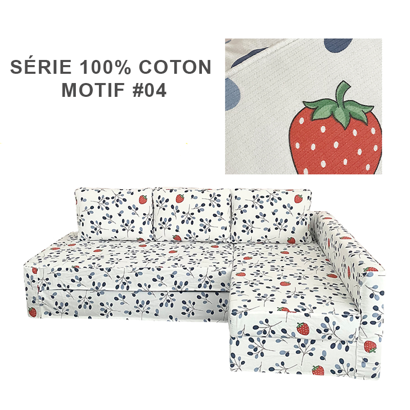 Housse canapé d'angle convertible IKEA FRIHETEN 100%coton motif 04