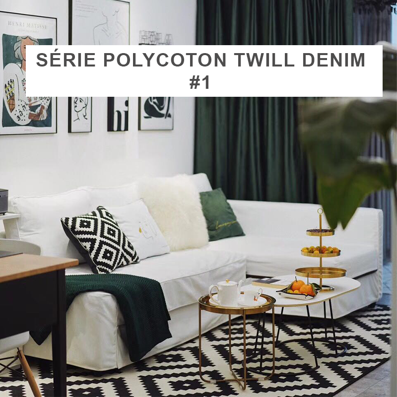 Housse pour canapé d'angle convertible IKEA FRIHETEN Polycoton twill denim