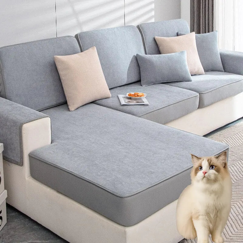 Housses de coussins de canapé anti griffes de chat gris