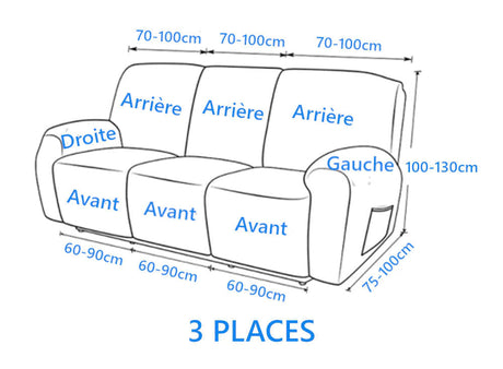 guide tailles housse pour canapé relax releveur 3 places