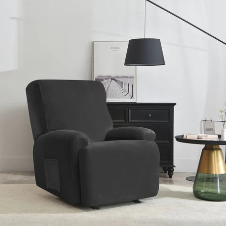 housse pour fauteuil relaxation noir vue de profil