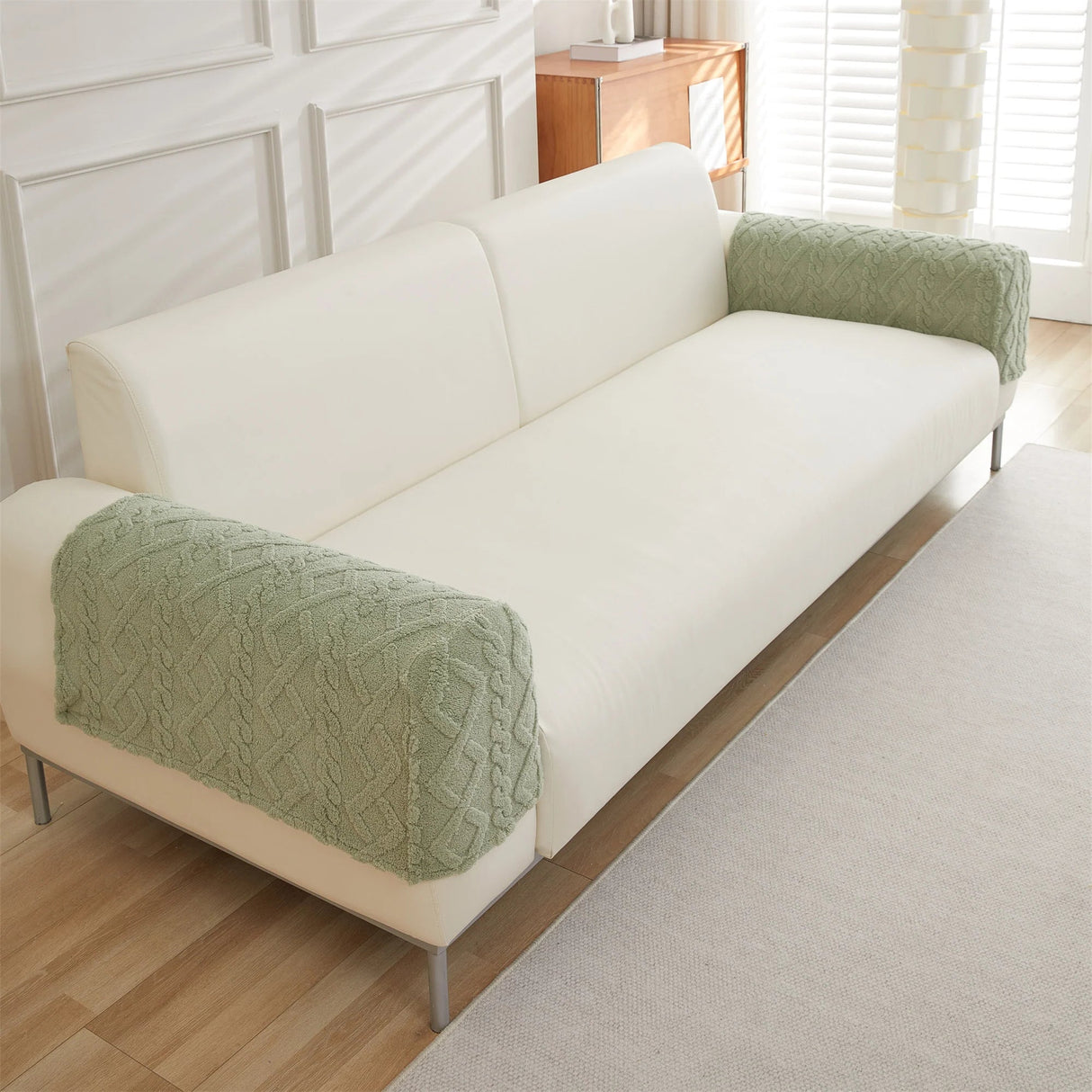 housses protection accoudoirs de canapé épaisse anti griffes vert