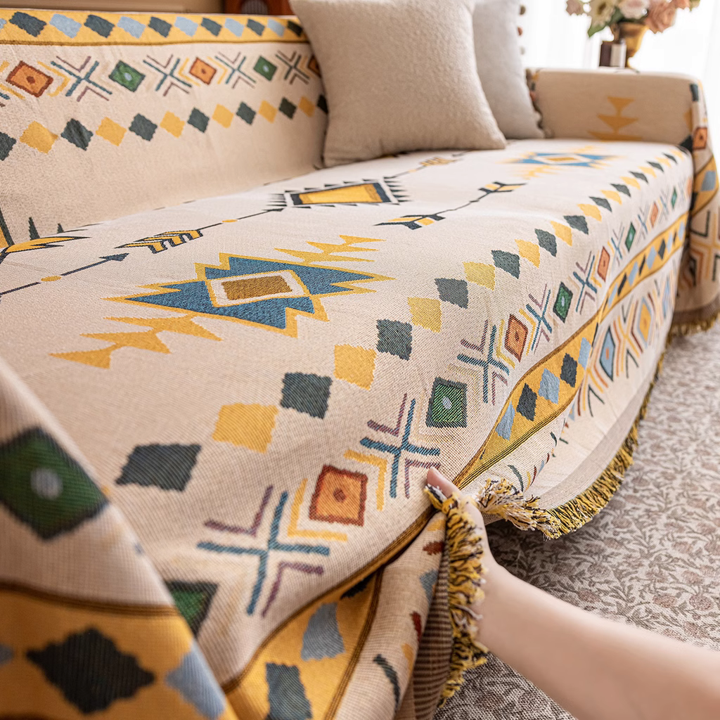 jeté de canapé grande taille motif élégant floral Casaharmony