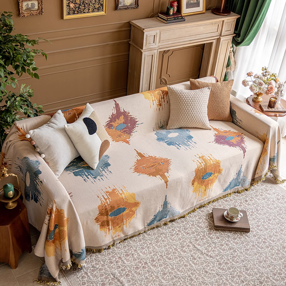 jeté de canapé grande taille motif élégant vintage Casaharmony