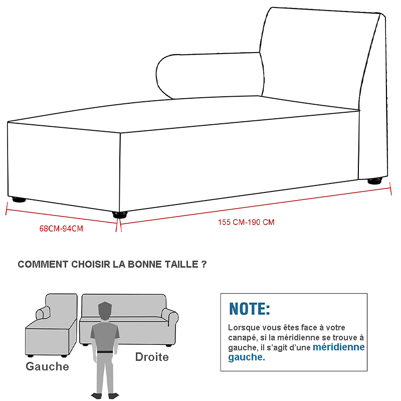 guide des tailles méridienne à gauche