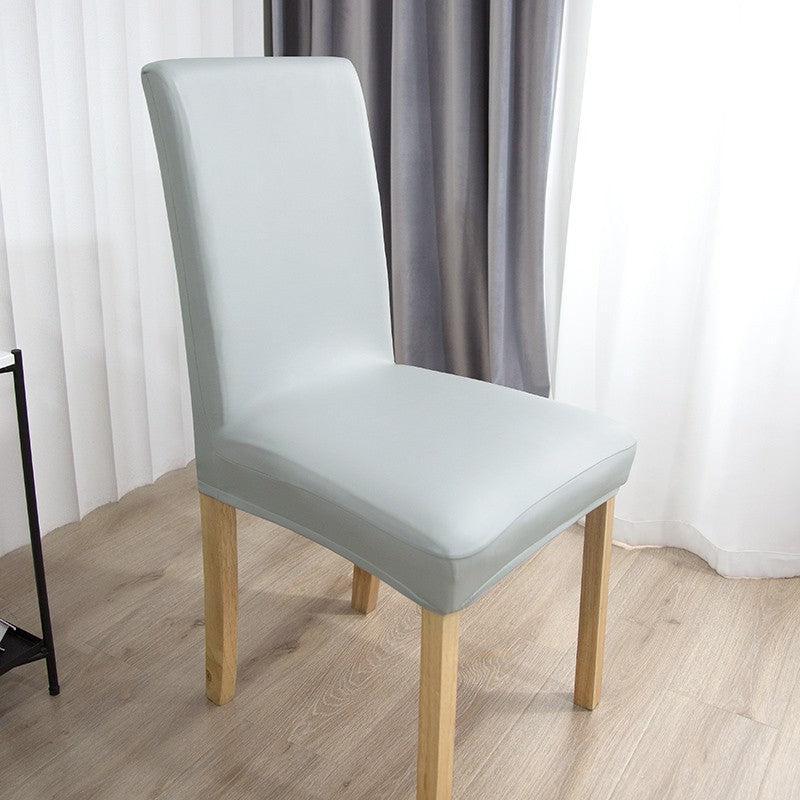 zoom Housse de chaise imperméable simili cuir hydrofuge argent