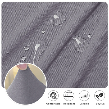 zoom tissu extensible imperméable gris