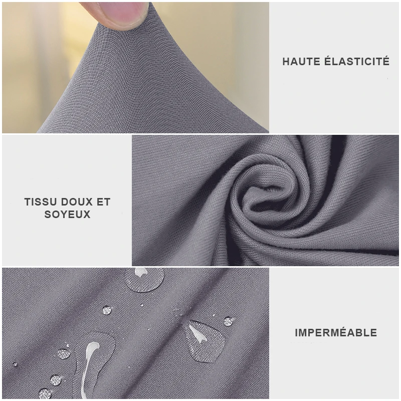 zoom tissu extensible imperméable gris