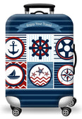Housse de protection pour valise à roulette cabine ou XL motif marine