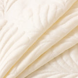 Plaid Jeté de canapé grande taille XXL anti griffures texture feuille d'hibiscus beige