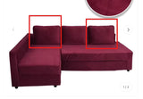 Commande sur mesure - 2 housses de coussins de dossier pour canapé IKEA FRIHETEN velours strié teinte 46
