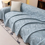 Plaid Jeté de canapé grande taille XXL anti griffures texture feuille d'hibiscus