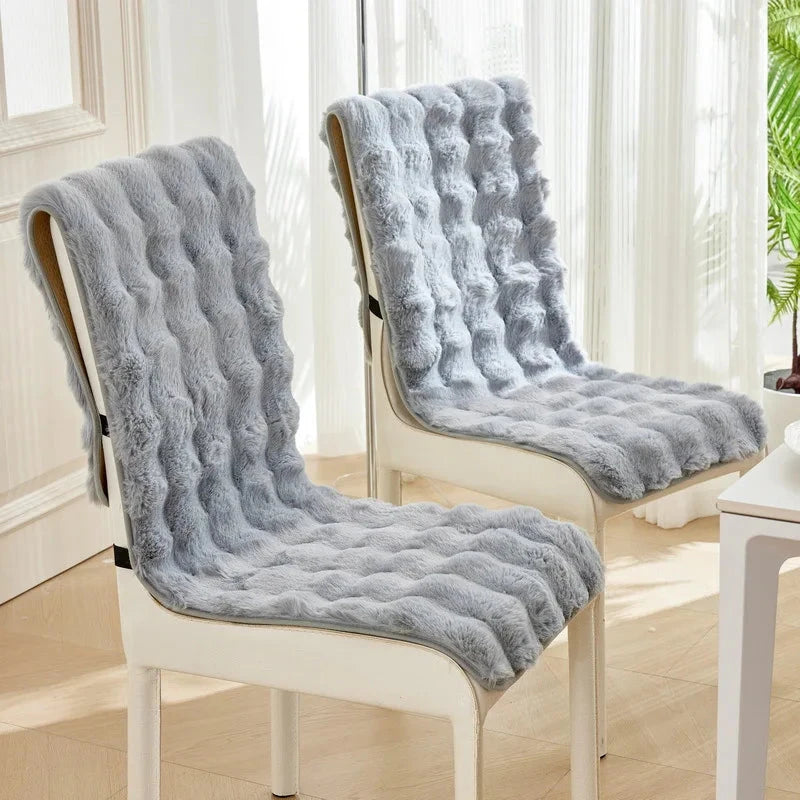 Couvre-chaise moelleux antidérapant en polaire douce gris Casaharmony
