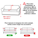 Housse de canapé extensibles en velours damassé 1, 2, 3, 4, 5 places