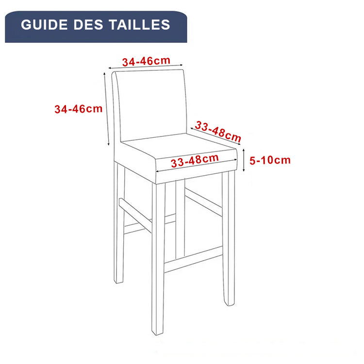 Guide des tailles housse tabouret de bar