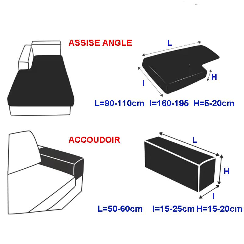 Housse de coussin de canapé renforcé velours côtelé