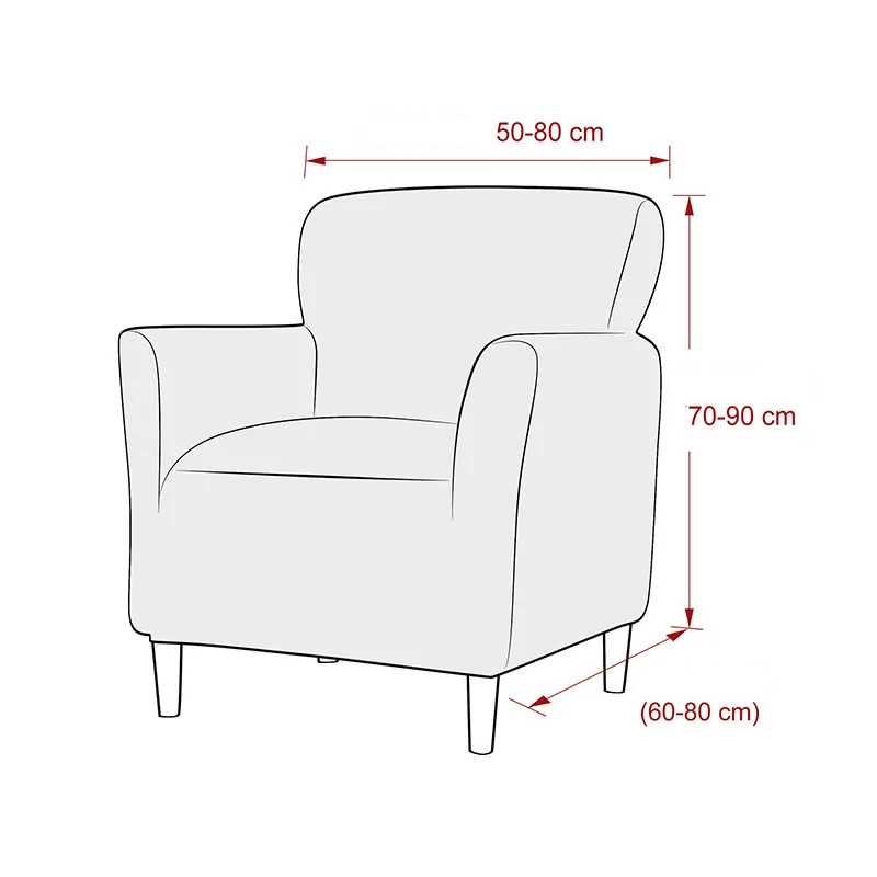 Guide des tailles housse fauteuil club