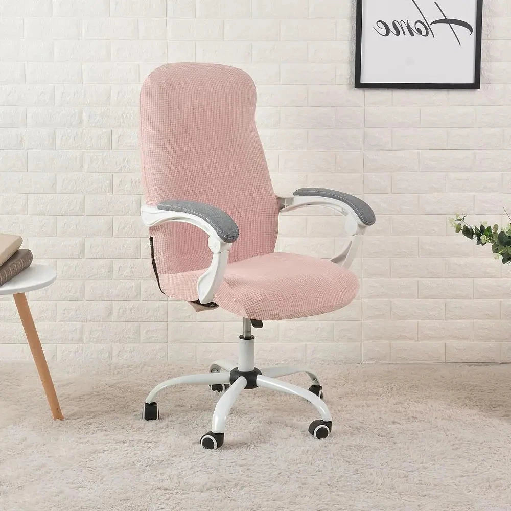 Housses de chaise de bureau extensible rose