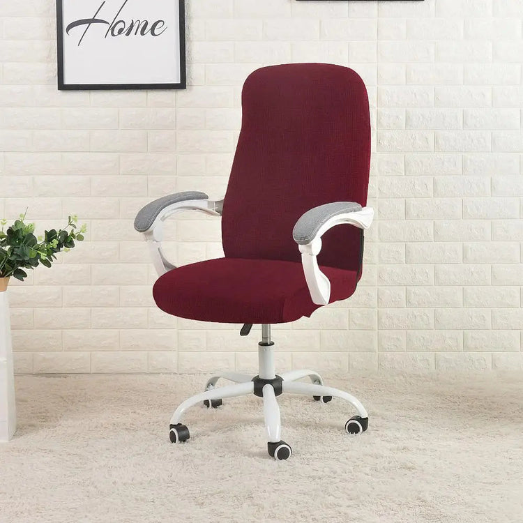 Housses de chaise de bureau extensible bordeaux