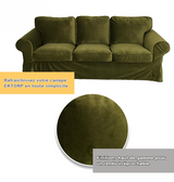 Housse canapé IKEA EKTORP luxe haut de gamme velours khaki 