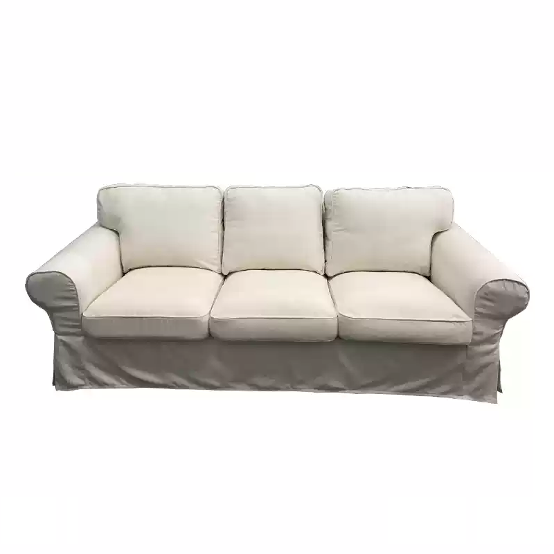 Housse canapé IKEA EKTORP luxe velours strié renforcé Blanc