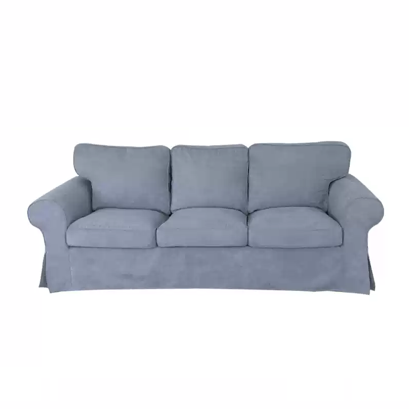 Housse canapé IKEA EKTORP luxe velours strié renforcé bleue ardoise