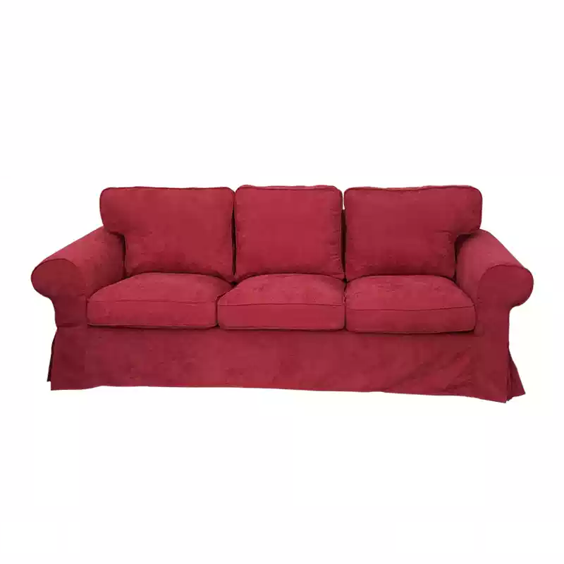 Housse canapé IKEA EKTORP luxe velours strié renforcé rouge