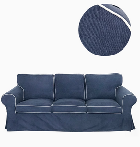 Housse canapé IKEA EKTORP velours strié renforcé bleue marine