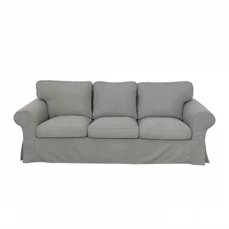 Housse canapé IKEA EKTORP velours strié renforcé gris clair