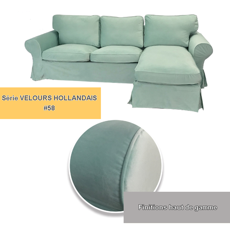 Housse canapé d'angle IKEA EKTORP méridienne Velours hollandais haut de gamme