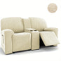Housse canapé relax 2 places tablette centrale beige