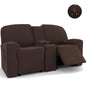 Housse canapé relax 2 places tablette centrale marron