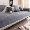 Housse de canapé antidérapante coton  twill denim gris