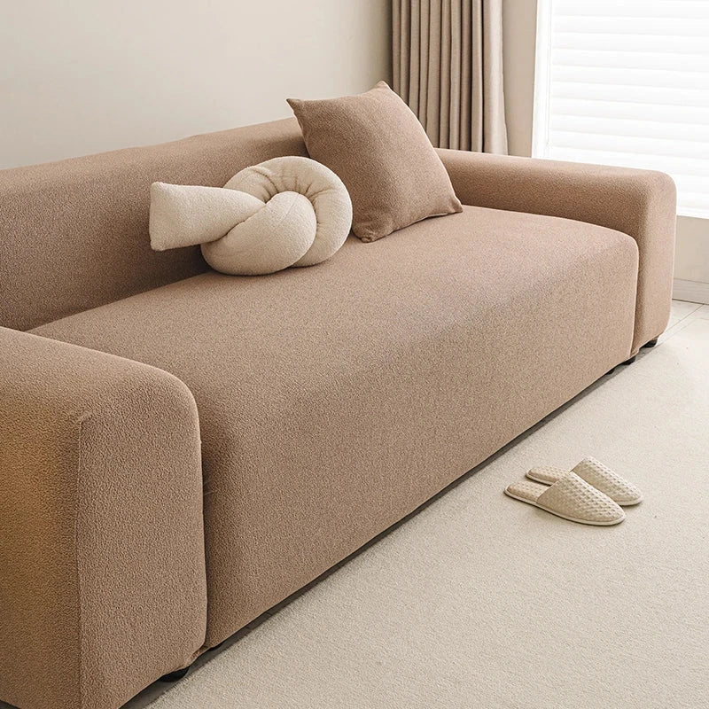 Housse de canapé extensible haut de gamme déperlante texture teddy 