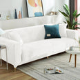 Housse de canapé extensible velours doux et chaleureux Ivoire
