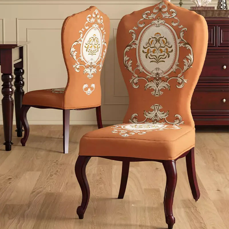 Housse de chaise anciennes baroque louis 16 orange