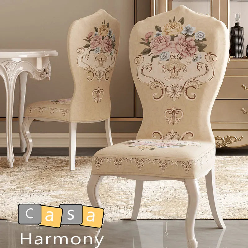 Housse de chaise anciennes baroque louis 16 taupe