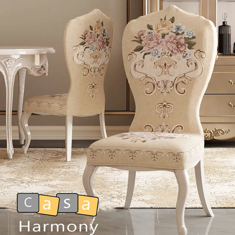 Housse de chaise anciennes baroque louis 16 taupe