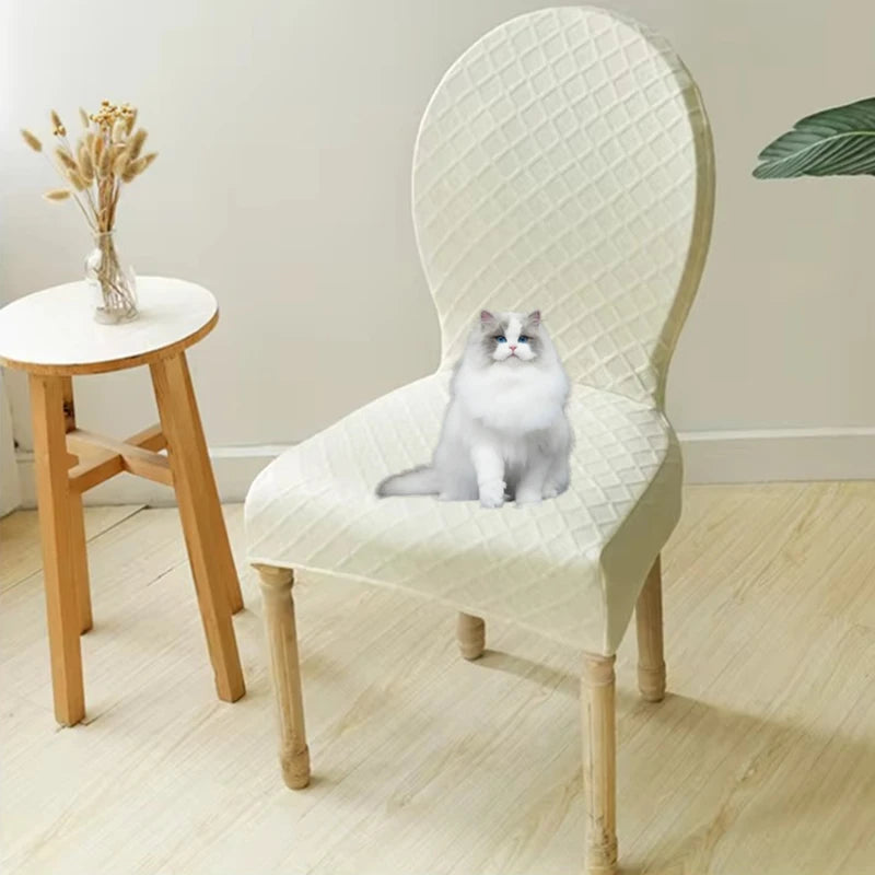 Housse de chaise baroque extensible anti griffes motif losange