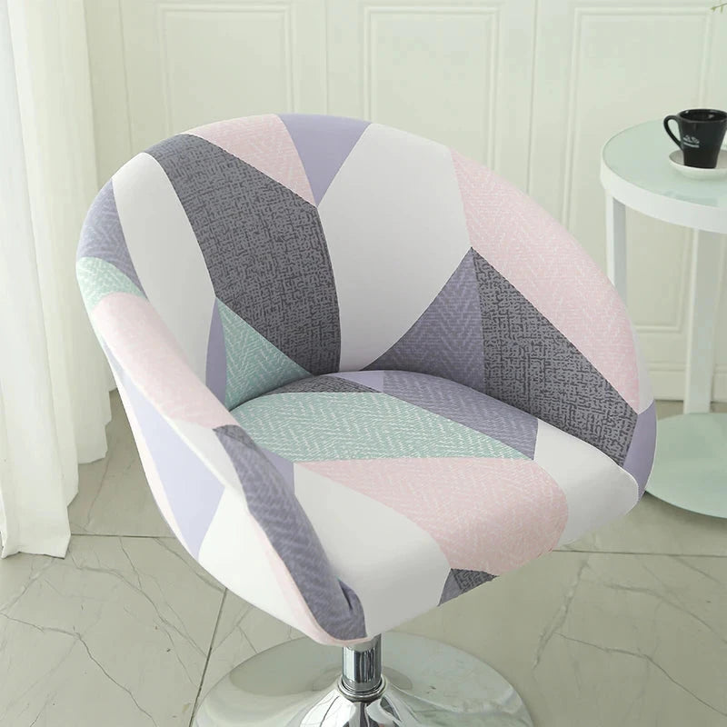 Housse de chaise de bar gabin grand dossier incurvé lycra 